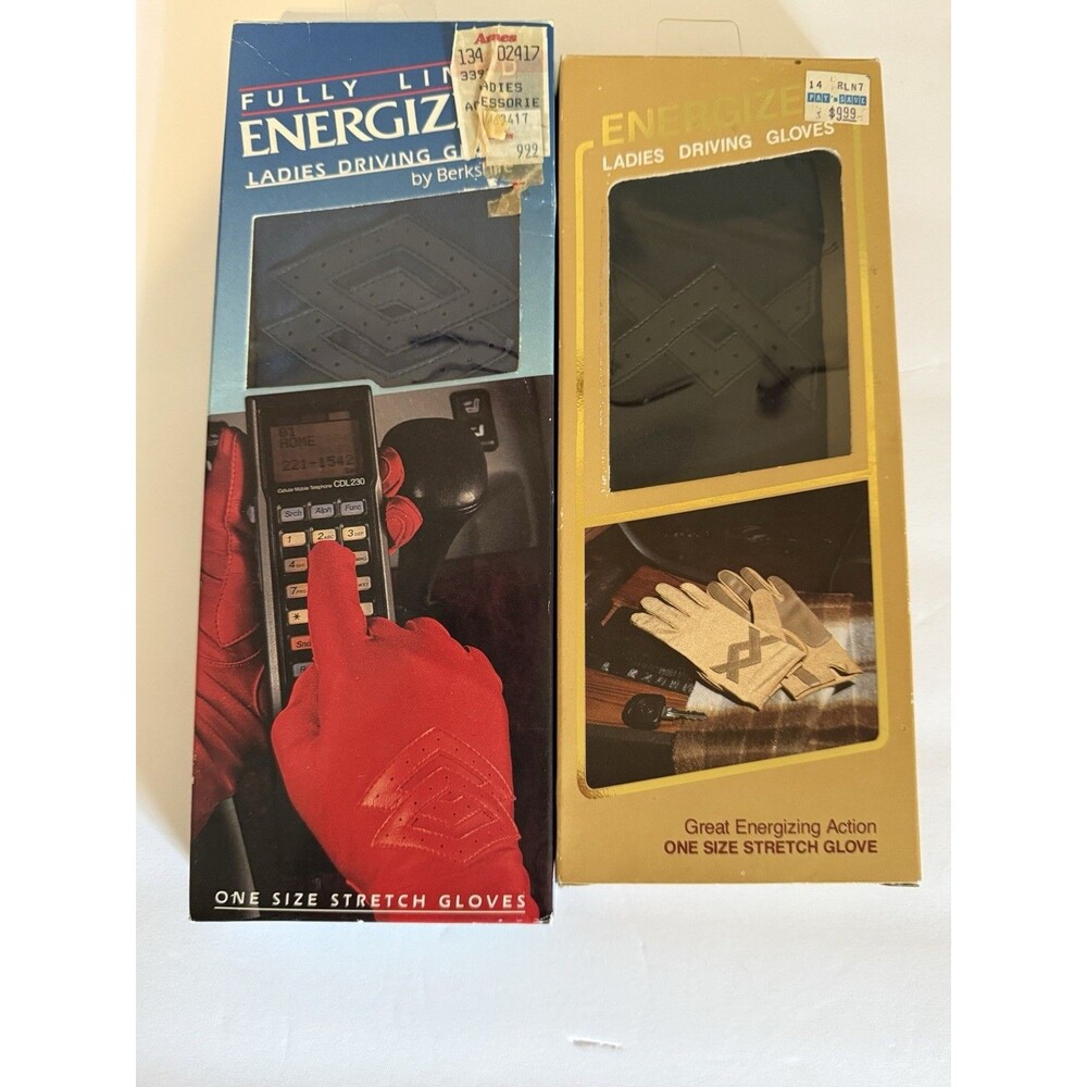 Vintage Energizer Berkshire Ladies Driving Gloves Navy And Black NEW IN BOX